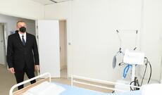 Prezident İlham Əliyev Şəkidə modul tipli xəstəxanada yaradılan şəraitlə tanış olub