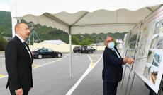 Prezident İlham Əliyev Şəkidə Qoxmuq-Baltalı-Babaratma-Qaradağlı-Qudula-Daşüz avtomobil yolunun açılışında iştirak edib