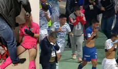 Polis futbolçuların üzərinə bibər qazı sıxıb