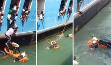 Polis körpəsini dənizə atan qadını saxlayıb