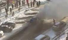 Bişkekdə Türkiyə səfirliyinin yaxınlığında avtomobil partlayıb