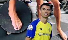 Şəkildə Ronaldonun ayağında dırnaq boyasının olması pərəstişkarlarının diqqətini çəkib