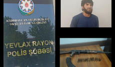 Yevlax rayon sakinindən silah-sursat götürülüb