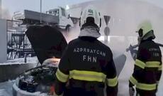 Bakı-Sumqayıt yolunda BMW yanıb - VİDEO