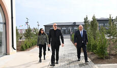 Prezident İlham Əliyev və birinci xanım Mehriban Əliyeva Ağdamın Sarıcalı kəndinin birinci mərhələsinin açılışında iştirak ediblər