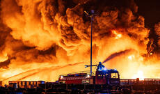 Sənaye zonasında güclü yanğın baş verib