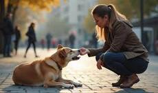 Bakıda küçə itinə yemək verən qadın DÖYÜLDÜ