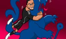 Ömər Momaninin Karikaturasında "Qarabağ"ın "Çelsi" ilə heç-heçəsi