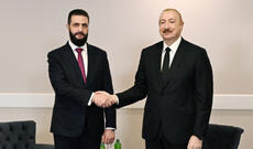 Prezident İlham Əliyevin Antalyada Suriyanın keçid dövrü Prezidenti ilə görüşü olub