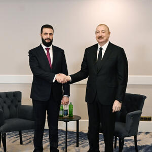 Prezident İlham Əliyevin Antalyada Suriyanın keçid dövrü Prezidenti ilə görüşü olub