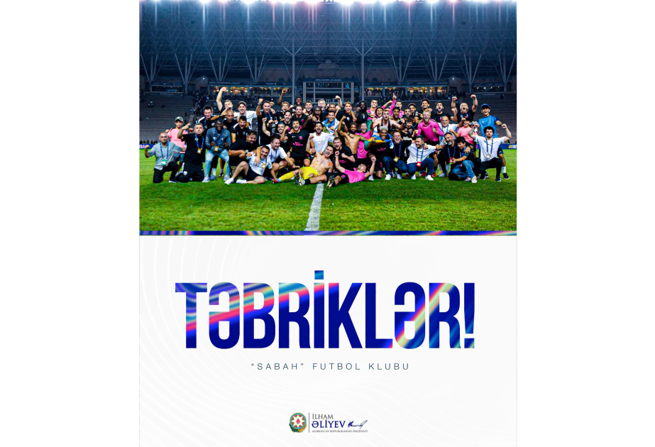Prezident İlham Əliyev "Sabah" futbol klubunu təbrik edib