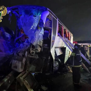 Gürcüstandan Moskvaya gedən avtobus qəzaya düşdü: 50 azərbaycanlı...