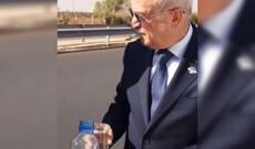 Nazir yolun keyfiyyətini su stəkanı ilə yoxladı - VİDEO