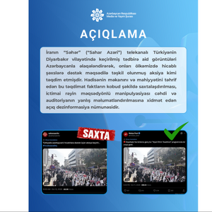 Media və Yayım Şurası: İranın "Səhər" telekanalı ictimai rəyi çaşdıran dezinformasiya yayır