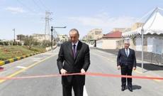 Prezident Goranboyda yeni  bir yolun açılışını etdi