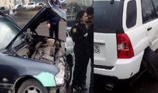 Bakıda xanım polis kapitanı qəzaya düşdü – VİDEO