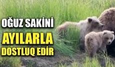 Oğuz sakini həyətində 3 ayı bəsləyir