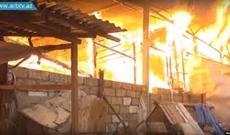 Bazarda yanğın söndürülüb