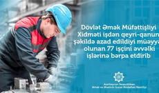DƏM 77 işçini əvvəlki işlərinə bərpa etdirib