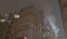 Bakıda çoxmərtəbəli binada yanğın baş verib