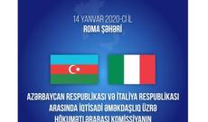 Azərbaycan və İtaliya arasında iqtisadi əməkdaşlıq üzrə Hökumətlərarası Komissiyanın iclası keçiriləcək
