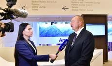 Prezident Davosda “Rossiya 1” telekanalına müsahibə verdi