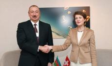 Azərbaycan Prezidenti İlham Əliyevin Davosda İsveçrə Prezidenti Simonetta Sommaruqa ilə görüşü olub