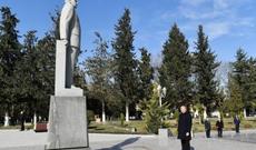 Prezident İlham Əliyev Kürdəmir rayonuna səfərə gəlib