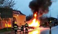 Xaçmazda avtomobil yanıb