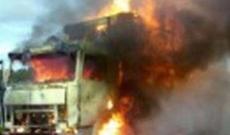 Bakıda yük avtomobili yanıb